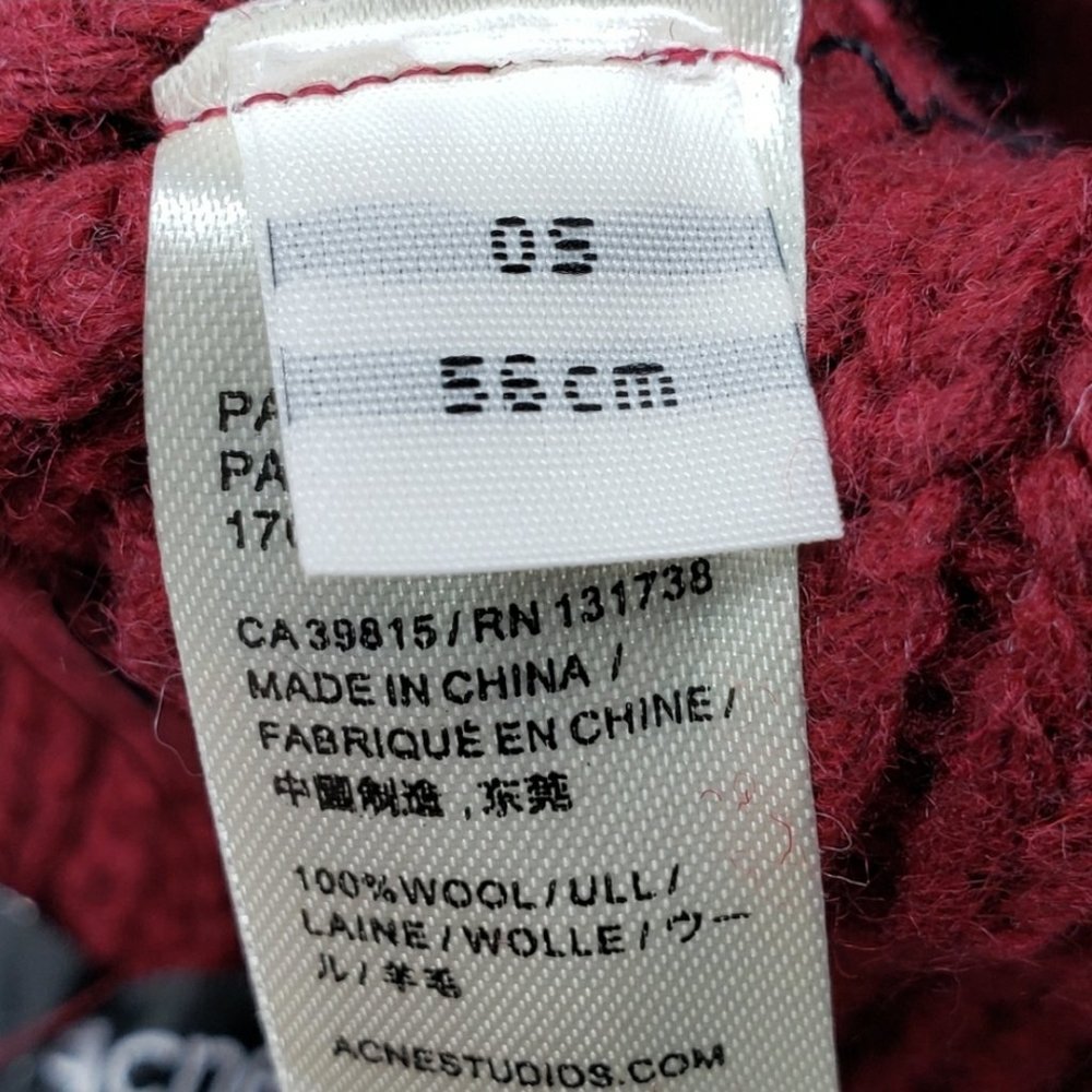 NEW Acne Studio Red Hat Beanie - Picture 4 of 4